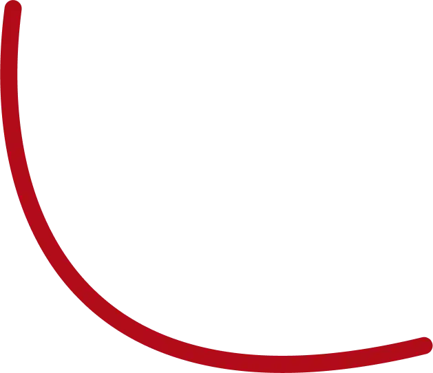 Imagen de un diseño decorativo con una curva roja en fondo blanco, usado para separar secciones.